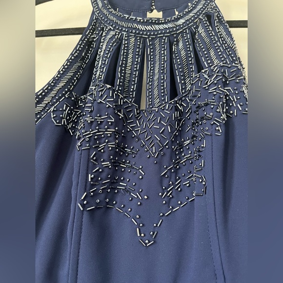 TFNC London Blue Skater Beaded Dress - Picture 2 of 3